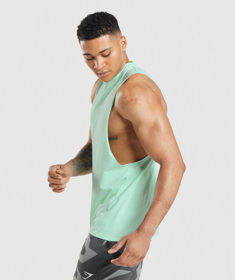 Men's Gymshark Critical Drop Arm Tanks Mint | NZ 1VCQFH